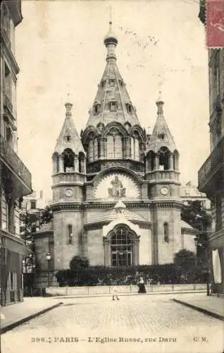 Ak Paris VIIIe Élysée, Russische Kirche, Rue Daru