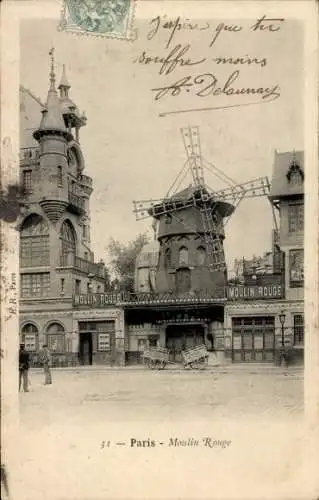 Ak Paris XVIII. Bezirk Buttes-Montmartre, Moulin Rouge