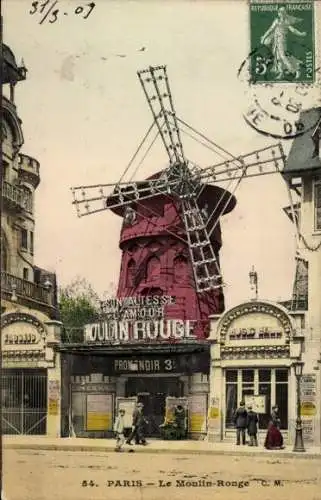 Ak Paris XVIII. Bezirk Buttes-Montmartre, Moulin Rouge