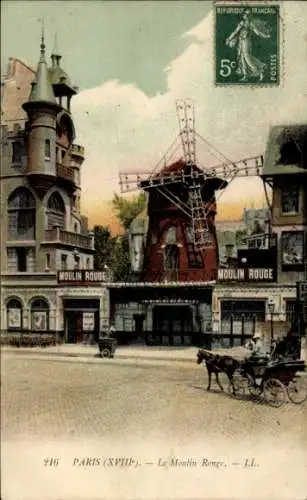 Ak Paris XVIII. Bezirk Buttes-Montmartre, Moulin Rouge