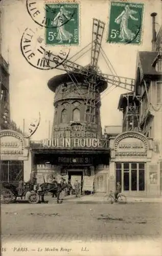 Ak Paris 18. Jahrhundert Montmartre, Moulin Rouge