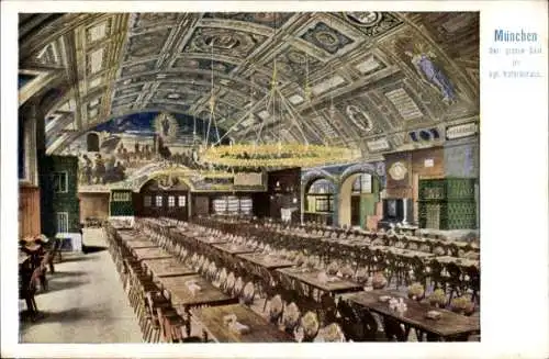 Ak München, königliches Hofbräuhaus, großer Saal