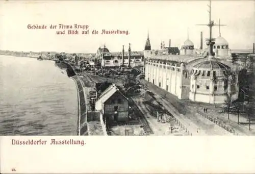 Ak Düsseldorf am Rhein, Industrie und Gewerbeausstellung 1902, Gebäude Firma Krupp