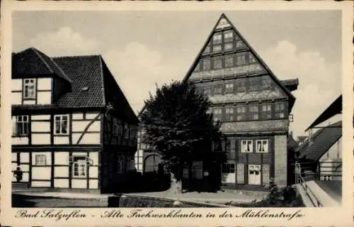 Ak Bad Salzuflen in Lippe, altes Fachwerkhaus, Mühlenstraße