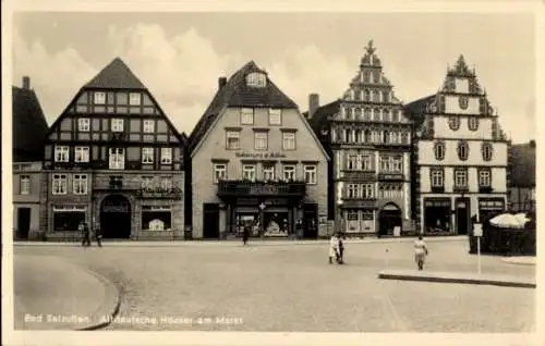 Ak Bad Salzuflen in Lippe, Altdeutsche Häuser am Markt