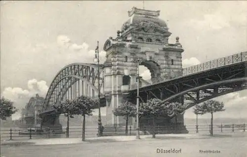 Ak Düsseldorf am Rhein, Rheinbrücke