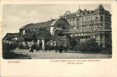 Ak Elberfeld Wuppertal, Haltestelle Döppersberg, Schwebebahn