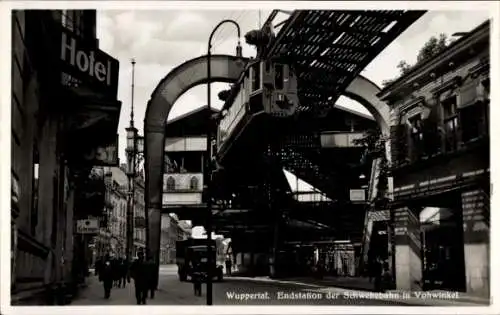 Ak Vohwinkel Wuppertal, Endstation der Schwebebahn, Hotel