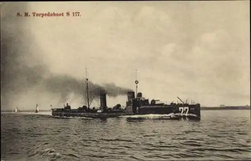 Ak Deutsches Kriegsschiff, SM Torpedoboot S 177