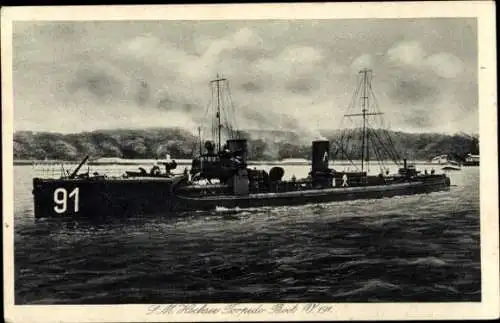 Ak Deutsches Kriegsschiff, SM Hochsee-Torpedoboot V 191