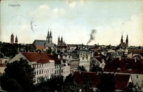 Ak Legnica Liegnitz Schlesien, Teilansicht der Stadt