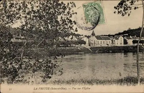 Ak La Frette sur Seine Val d'Oise, Blick auf die Kirche