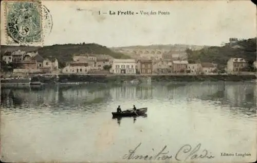 Ak La Frette sur Seine Montigny Val d'Oise, Blick auf die Brücken