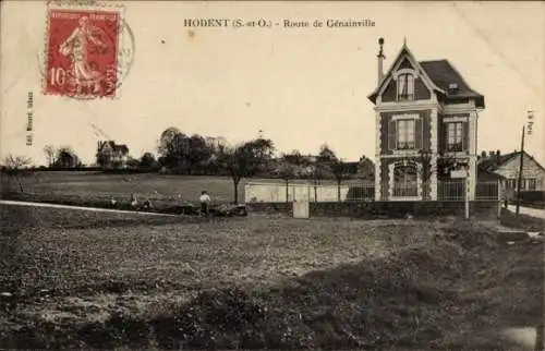 CPA Hodent Val d’Oise, Route de Genainville