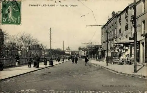 Ak Enghien les Bains Val d’Oise, Rue du Départ