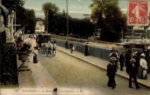 Ak Enghien les Bains Val d'Oise, Boulevard de la Ceinture