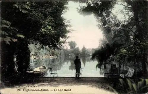 Ak Enghien les Bains Val d'Oise, Le Lac Nord