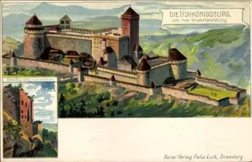 Litho Orschwiller Orschweiler Elsass Bas Rhin, Hohkönigsburg