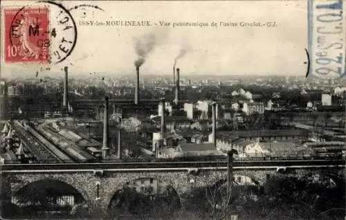 Ak Issy les Moulineaux Hauts de Seine, Panorama, Fabrik Gevelot
