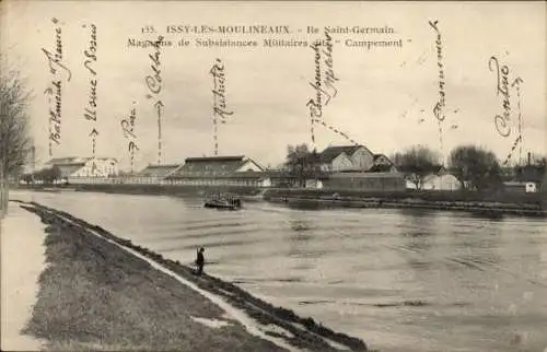 Ak Issy les Moulineaux Hauts de Seine, Militärlager für den Lebensunterhalt, bekannt als Lager