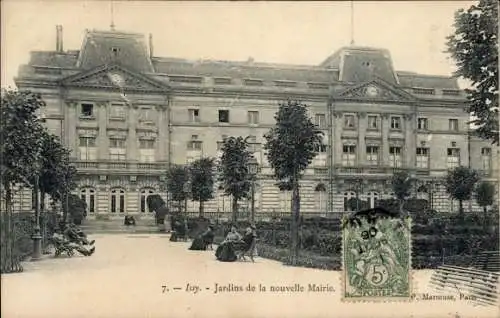 Ak Issy les Moulineaux Hauts de Seine, Gärten des neuen Rathauses