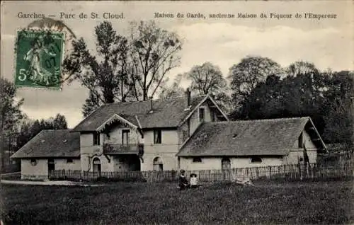 Ak Garches Hauts de Seine, Parc de St. Cloud, Maison du Garde