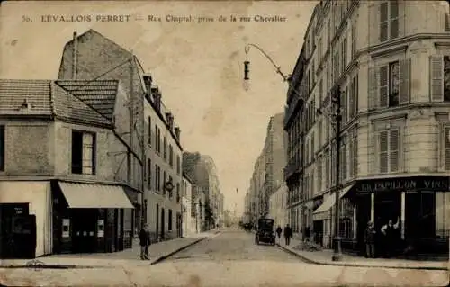 Ak Levallois Perret Hauts de Seine, Rue Chaptal, aufgenommen von der Rue Chevalier