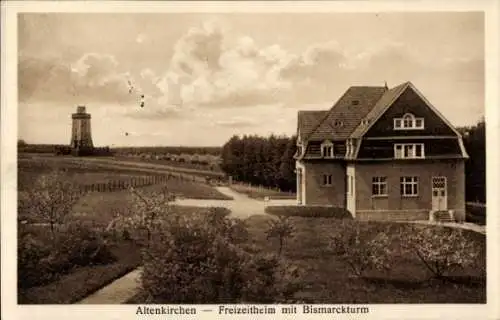 Ak Altenkirchen im Westerwald, Freizeitheim mit Bismarckturm