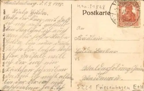 Ak Wildenburg Friesenhagen im Westerwald, Teilansicht, Burgturm
