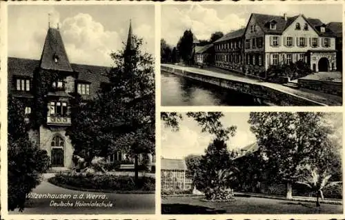 Ak Witzenhausen im Werra Meißner Kreis, Deutsche Kolonialschule, Flusspartie