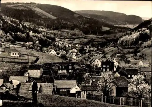 Ak Steinbach Hallenberg im Thüringer Wald, Teilansicht, Blick nach Unterschönau