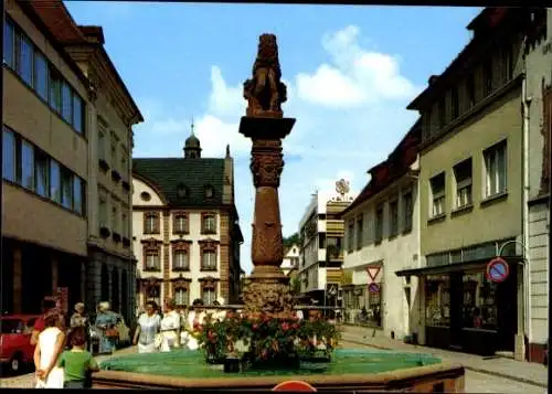 Ak Offenburg in Baden Schwarzwald, Fischmarkt, Brunnen