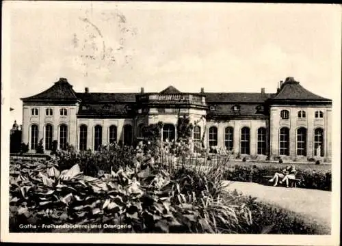 Ak Gotha in Thüringen, Freihandbücherei, Orangerie