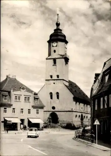 Ak Nossen in Sachsen, Markt und Pfarrkirche, Geschäfte