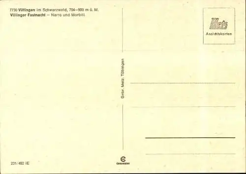 Ak Villingen im Schwarzwald, Fasnet, Narro und Morbili