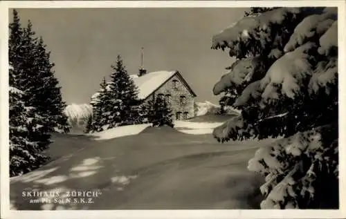 Ak Skihaus Zürich am Piz Sol N. S. K. I., Winter