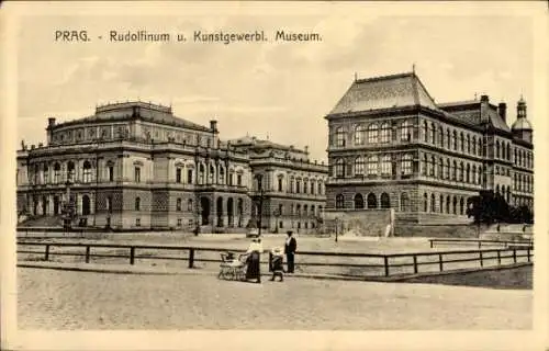 Ak Praha Prag Tschechien, Rudolfinum und Kunstgewerbliches Museum