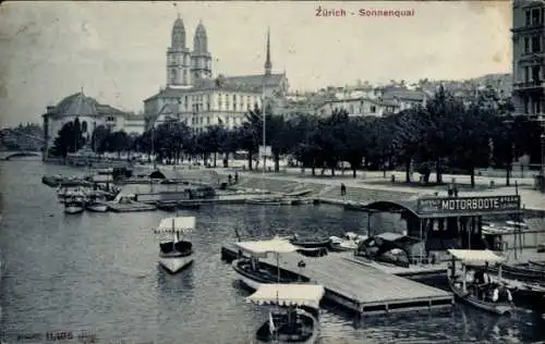 Ak Zürich Stadt Schweiz, Sonnenquai