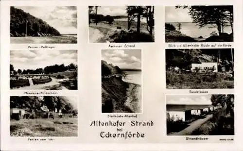 Ak Altenhof bei Eckernförde, Steinküste, Strandhäuser, Aschauer Strand, Seeklause, Ferien-Zeltlager