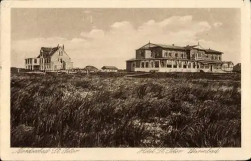 Ak Sankt Peter Ording in Nordfriesland, Hotel St. Peter, Warmbad