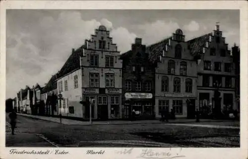 Ak Friedrichstadt an der Eider Nordfriesland, Markt, Geschäfte