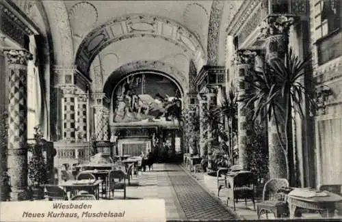 Ak Wiesbaden in Hessen, Neues Kurhaus, Muschelsaal