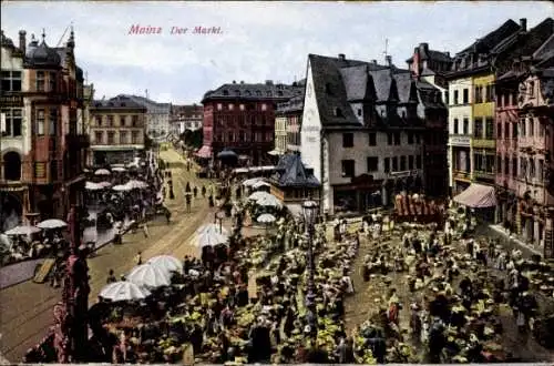 Ak Mainz am Rhein,  Markt