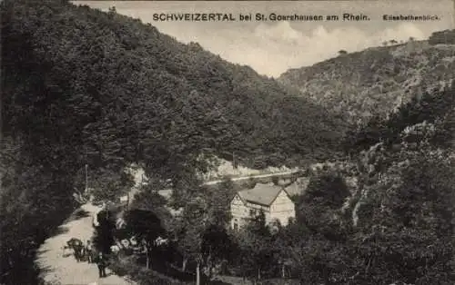 Ak Sankt Goarshausen am Rhein, Schweizertal, Elisabethenblick