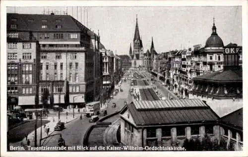 Ak Berlin Charlottenburg, Tauentzienstraße, Kaiser Wilhelm Gedächtniskirche