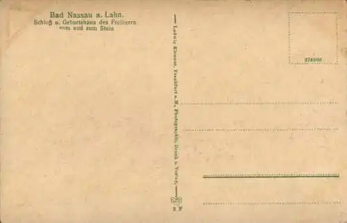 Ak Nassau an der Lahn, Schloss und Geburtshaus des Freiherrn vom und zum Stein