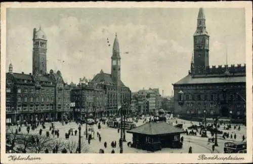 Ak København Kopenhagen Dänemark, Rathausplatz