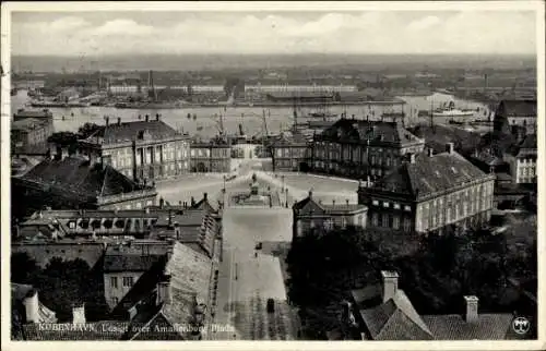 Ak København Kopenhagen Dänemark, Blick über den Amalienburg Platz