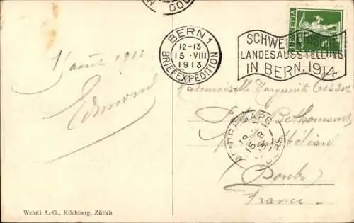 Ak Bern Stadt Schweiz, Stadt, Alpen, Eisenbahnbrücke