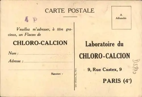 Ak Paris IV., Laboratoire du Chloro-Calcion, Rue Castex